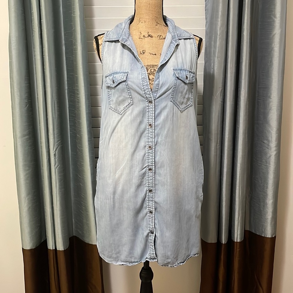 Demon button down dress with pockets